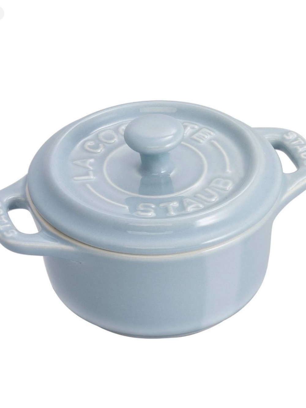 Staub Mini Round Cocotte Baking Dutch Oven New Light Blue .25 Quart Zwilling